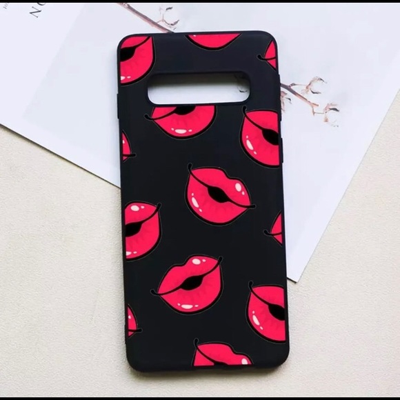 Kisses black and hot pink Samsung phone case - Picture 1 of 2